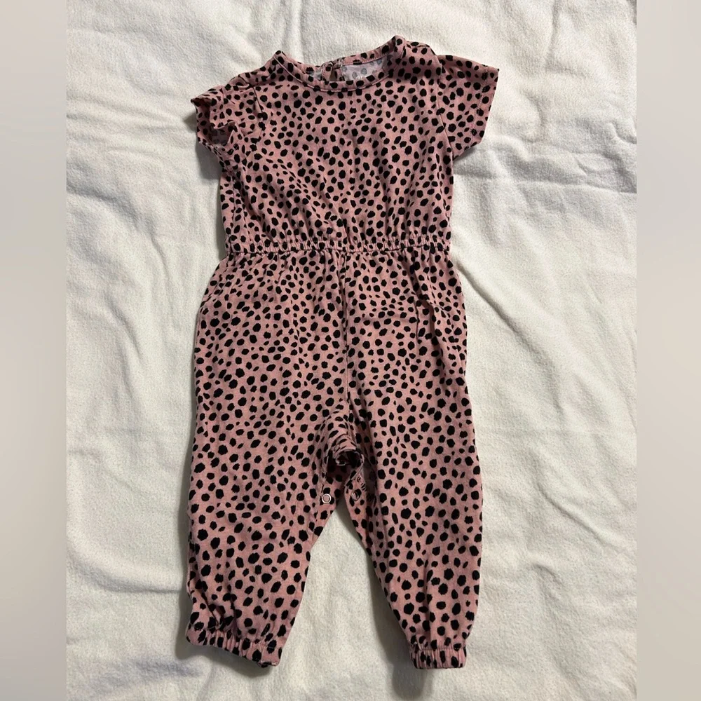 Pink and Black Polka Dot Jumpsuit